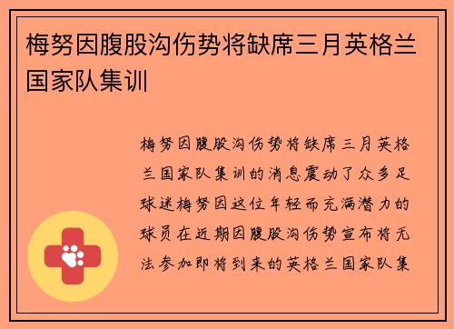 梅努因腹股沟伤势将缺席三月英格兰国家队集训